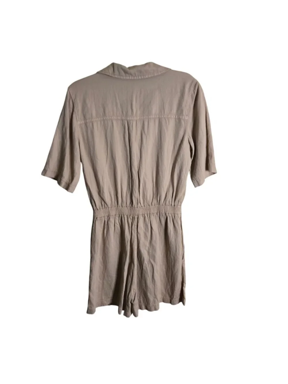 Faherty Arlie Day Romper Summer Sand Comfort Pockets Elastic Waist Size S